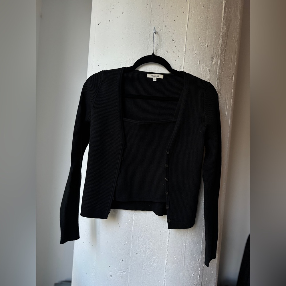 Madewell Black Women's Sweater Set - cardigan and tank top